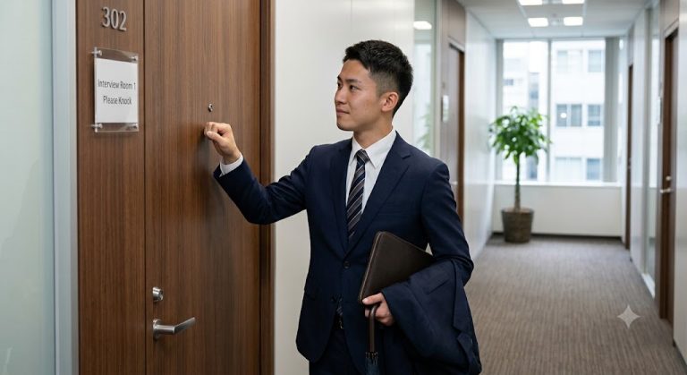 面接での入退室のマナー：ノックの回数からお辞儀の角度まで
